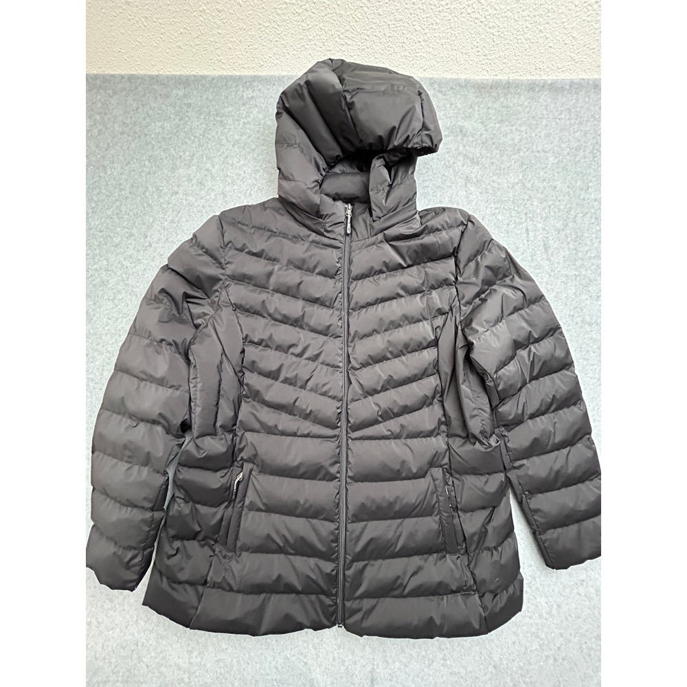 32 Degrees Heat Black Hooded Puffer Jacket Womens XXL Full Zip Quilted Coat
